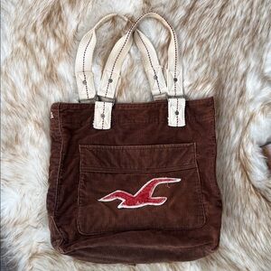 Hollister Dark Brown Corduroy Bag